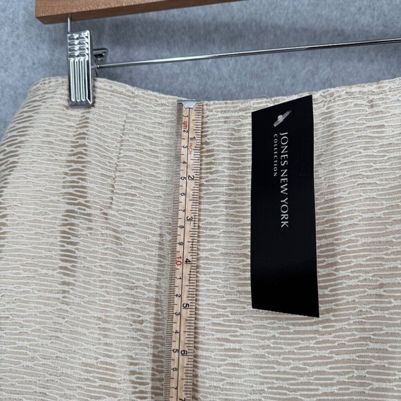 Jones New York Pencil Skirt Size 8 Gold Cream Textured Office Business NEW - Picture 11 of 12